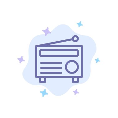 Radyo, Fm, Audio, Medya Mavi Simgesi Soyut Bulut Arkaplanı