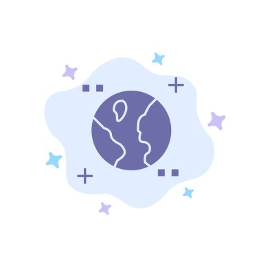 Astronomi, dünya, uzay mavisi soyut bulut arka plan üzerinde simge