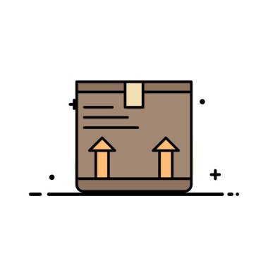 Teslim, Kutu, Ok, Yukarı İş Logo şablonu. Düz Renk