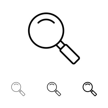 Cam, Bak, Büyüteç, Arama Kalın ve ince siyah çizgi simgesi se