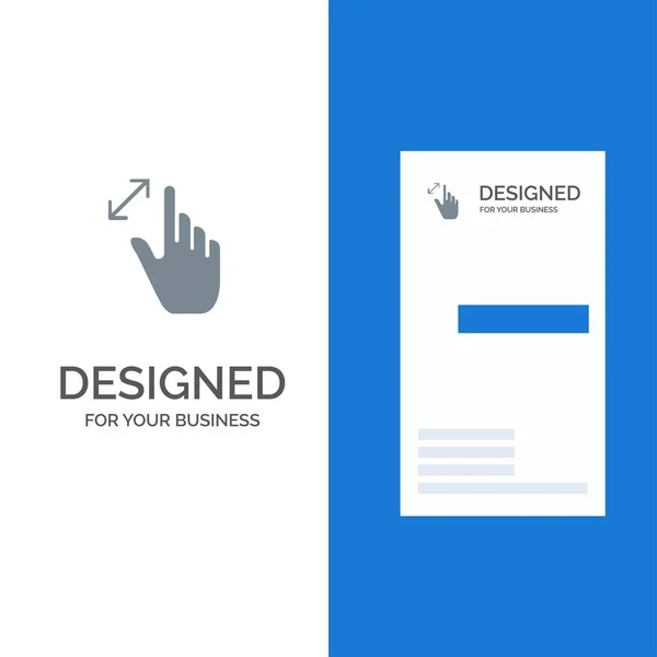 Ανάπτυξη, χειρονομίες, διασύνδεση, μεγέθυνση, Touch γκρι λογότυπο Desi — Διανυσματικό Αρχείο