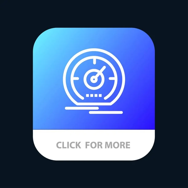 Gauge, dashboard, meter, snelheid, snelheidsmeter mobiele app knop. A — Stockvector