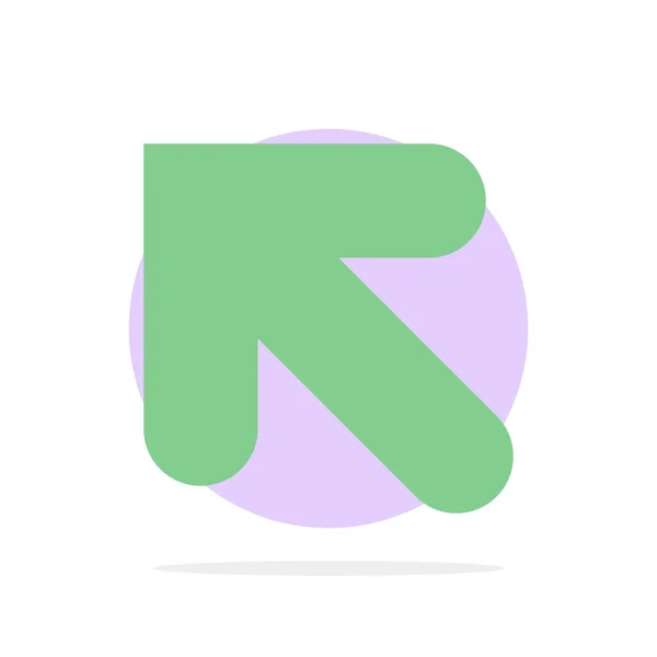 Pijl, omhoog, linker abstracte cirkel achtergrond plat kleur pictogram — Stockvector