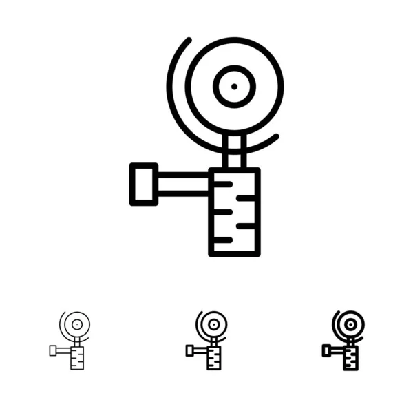 Costruzione, smerigliatrice, macinazione Grassetto e sottile linea nera icona se — Vettoriale Stock