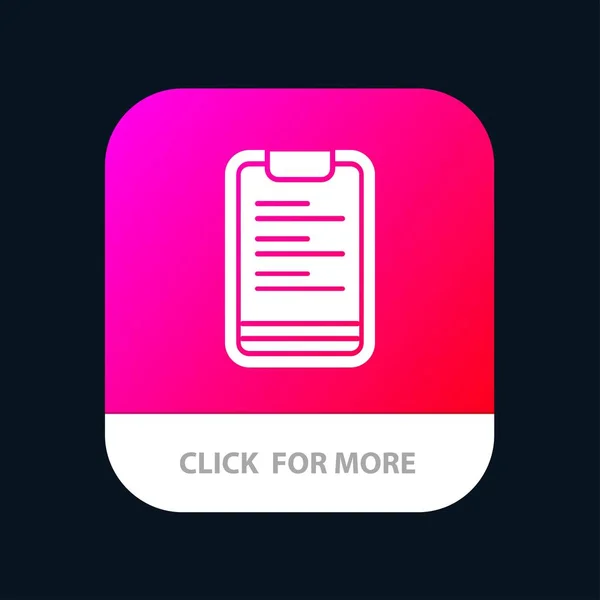 Clipboard, Texto, Tabuleiro, Motivação Mobile App Button. Android um — Vetor de Stock