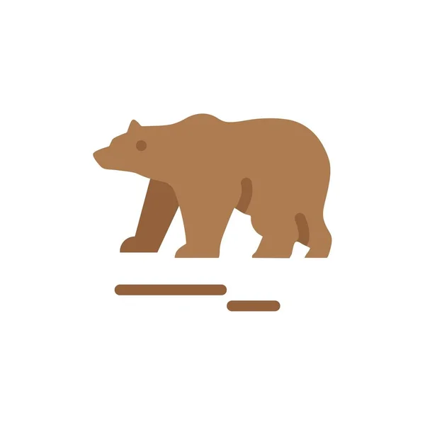 Animal, Bear, Polar, Canada Flat Color Icon. Векторный значок — стоковый вектор