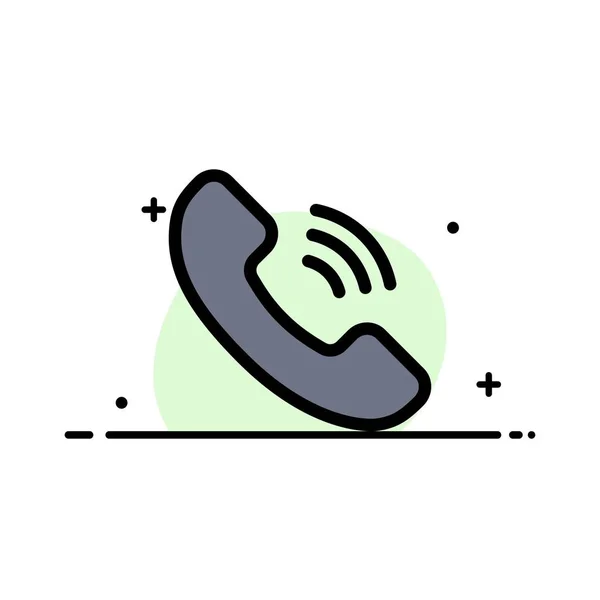 Chamada, comunicação, telefone Linha plana de negócios preenchido ícone Vecto —  Vetores de Stock