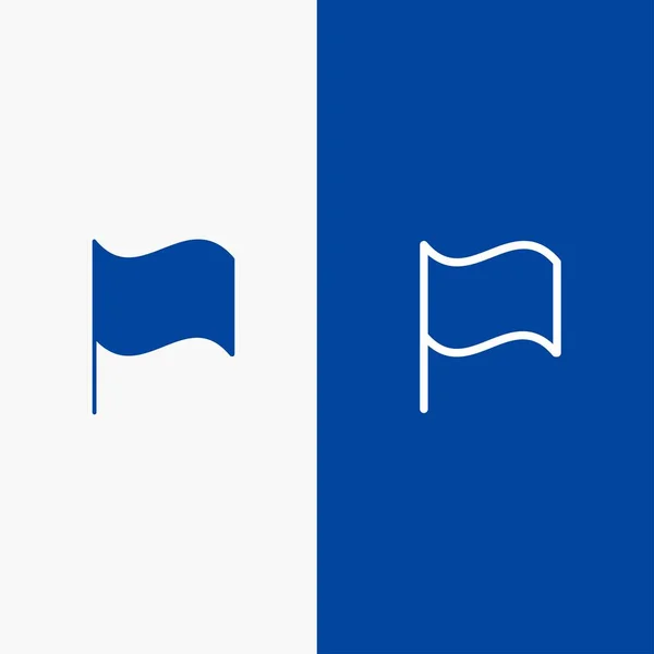 Basic, Bandeira, Linha Ui e Glyph Ícone sólido Linha de bandeira azul e G —  Vetores de Stock