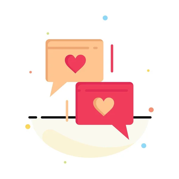 Chat, αγάπη, καρδιά, γάμου πρότυπο επαγγελματικό λογότυπο. Επίπεδο χρώμα — Διανυσματικό Αρχείο
