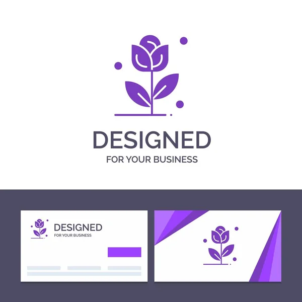 Creative visitkort och logo typ mall blomma, Rose, Love Vect — Stock vektor
