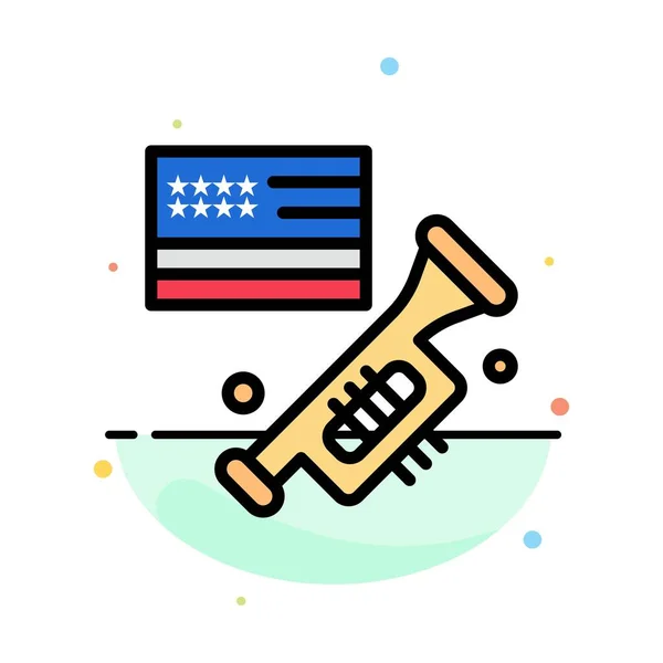 Σημαία, ομιλητής, Laud, αμερικανικό αφηρημένο επίπεδο εικονιδίων εικονίδιο πρότυπο — Διανυσματικό Αρχείο