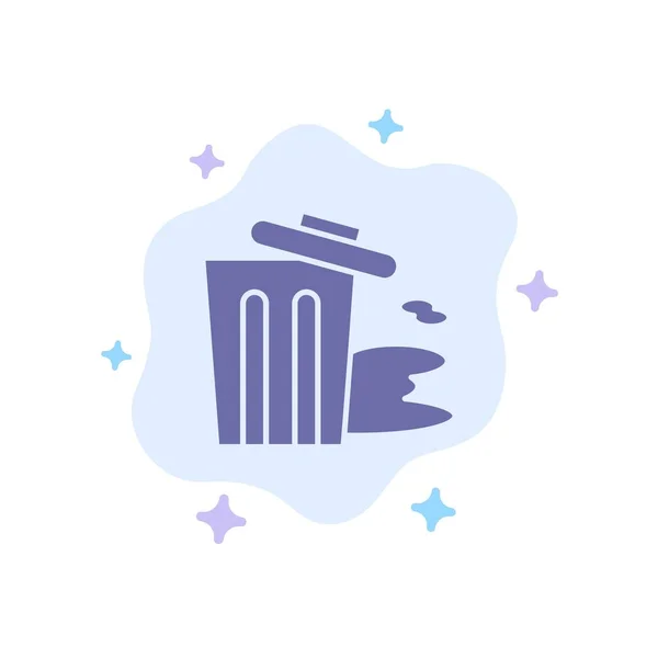 Umwelt, Müll, Umweltverschmutzung, trash blue icon on abstract clo — Stockvektor