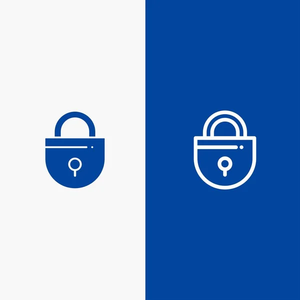 Internet, vergrendelen, vergrendeld, Beveiligingslijn en symbool voor symbool blauw — Stockvector