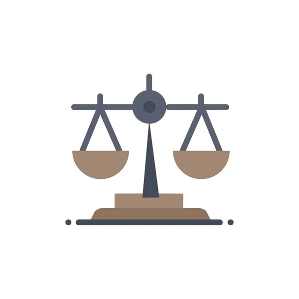 Balance, Irlanda, Law Flat Color Icon. Ícone do vetor banner Templ — Vetor de Stock