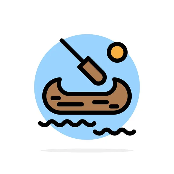 Barco, Kayak, Canadá Resumen Círculo Fondo Icono de color plano — Vector de stock