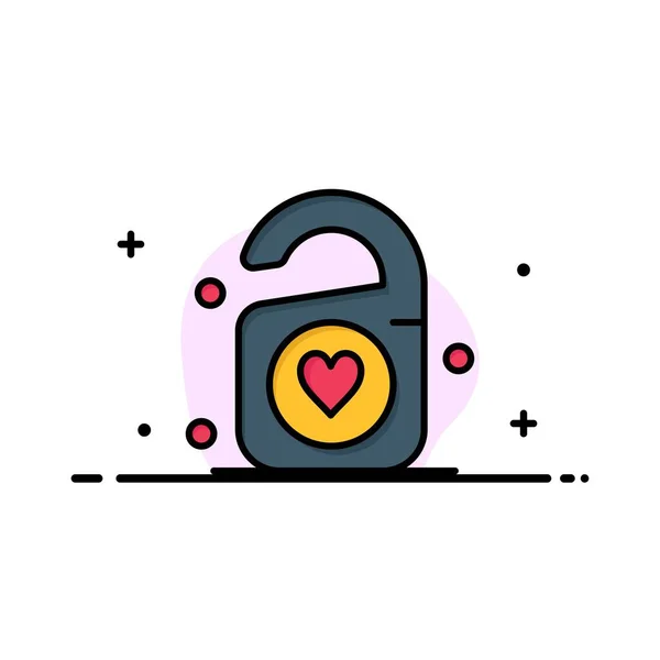 Tag, amour, coeur, modèle de logo d'entreprise de mariage. Couleur plate — Image vectorielle