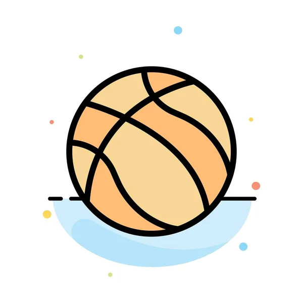 Bola, Basquete, Nba, Esporte abstrato modelo de ícone de cor plana — Vetor de Stock