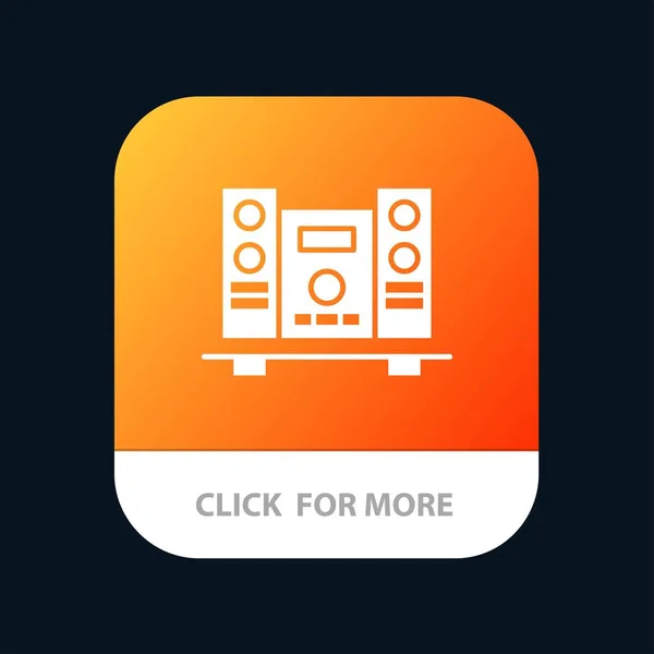 Woofer, Loud, Haut-parleur, Musique Mobile App Icône Design — Image vectorielle