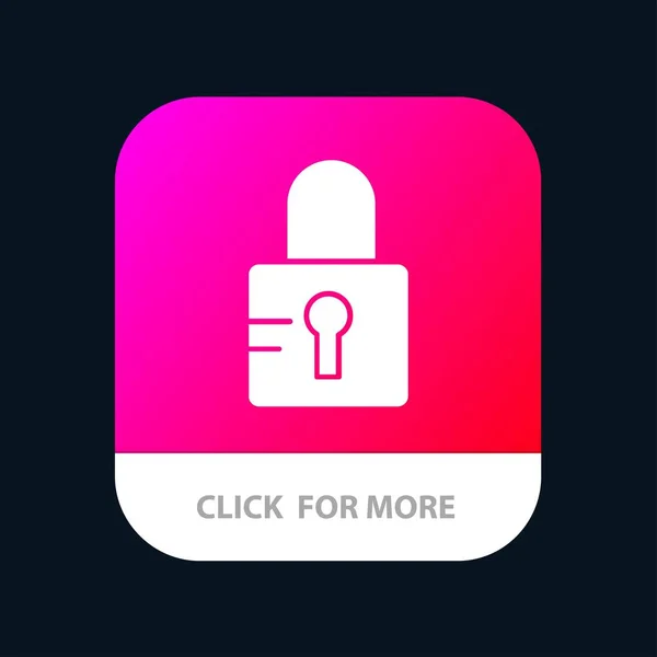 Кнопка школьного мобильного приложения Lock, Locked. Android и IOS Glyph Ve — стоковый вектор