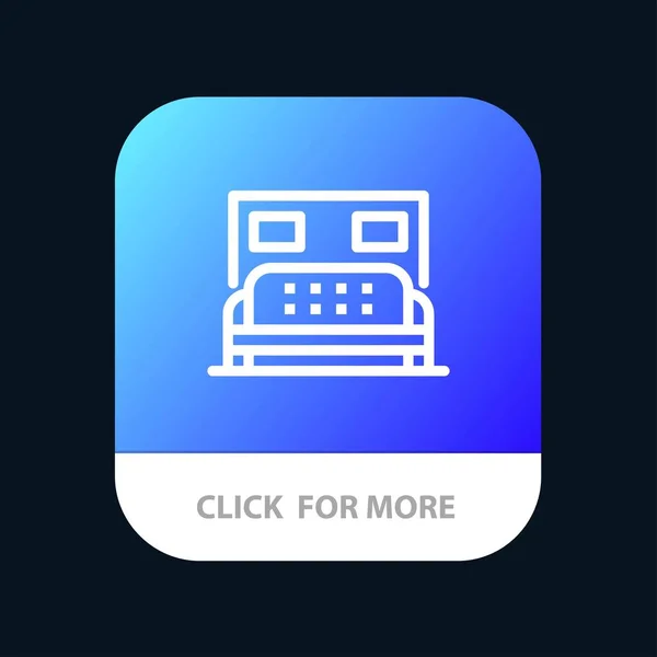 Hôtel, Lit, Chambre, Service Mobile App Button. Android et IOS — Image vectorielle