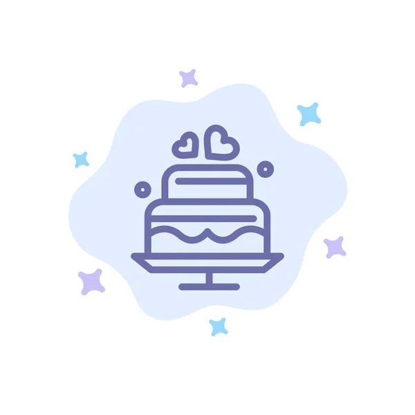 Cake, Love, Heart, Wedding Blue Icon on Abstrab Backgroun — стоковый вектор