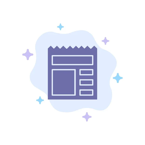 Documento, básico, UI, ícone azul do banco no fundo abstrato da nuvem —  Vetores de Stock