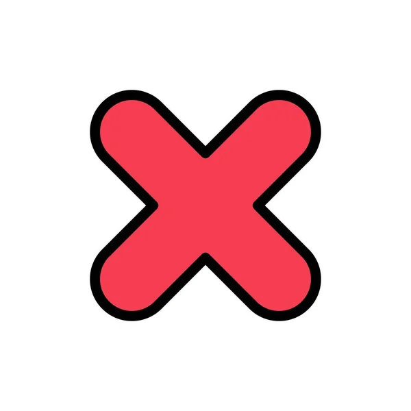 Delete, Cancel, Close, Cross  Flat Color Icon. Vector icon banne — Stock Vector