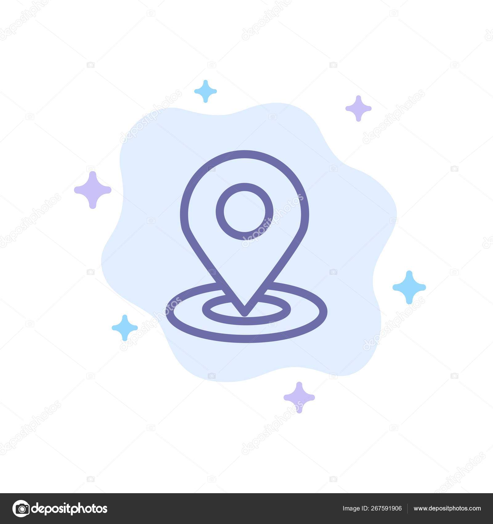 Location, Map, Pin, Hotel Blue Icon on Abstract Cloud Background Stock