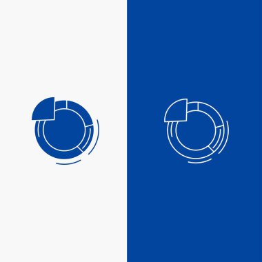 Grafik, Daire, Pasta, Grafik Çizgisi ve Glyph Solid simgesi Mavi afiş 