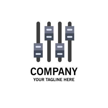 Ekolayzır, Ses, Ses, Ses İş Logo Şablonu. Düz Col