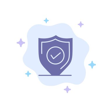 Onayla, Koruma, Güvenlik, Soyut Clou üzerinde Güvenli Mavi Simge