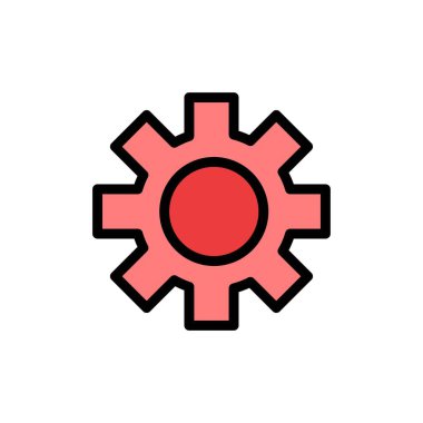 Ayar, Dişli, Lojistik, Küresel Düz Renk Simgesi. Vektör simgesi ba