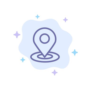 Konum, harita, pin, otel mavi simge soyut bulut arka plan