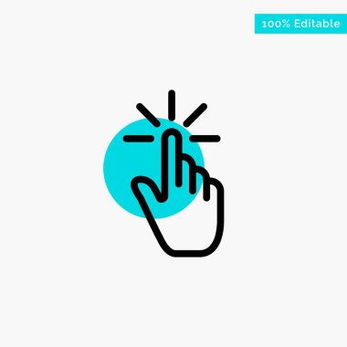Tıklayın, parmak, jest, jestler, el, dokunun turkuaz vurgulamak 