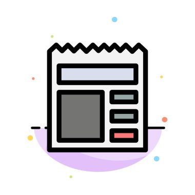 Belge, Temel, Ui, Banka Soyut Düz Renk Simgesi Şablonu