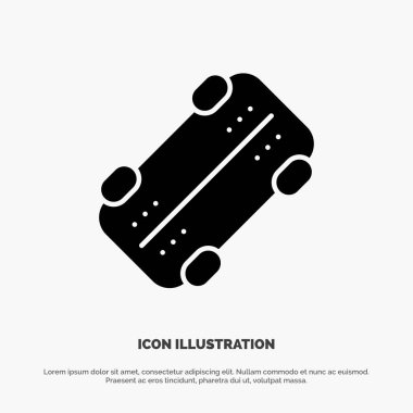 Paten, Kaykay, Spor katı Glyph Icon vektör