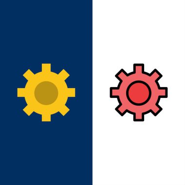 Ayar, Dişli, Arayüz, Kullanıcı Simgeleri. Düz ve Çizgi Dolu Simge