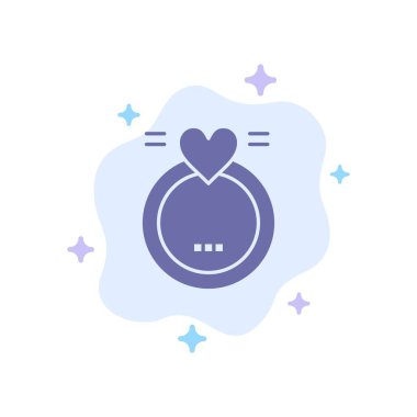 Yüzük, Evlilik, Aşk, Mavi Düğün İkonası Soyut Bulut Arkasında