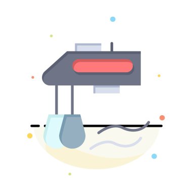 Mikser, Mutfak, Manuel, Blender Soyut Düz Renk Simge Templat