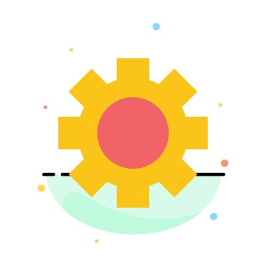 Dünya, Eğitim, Ayar, Dişli Soyut Düz Renk Simge Templat