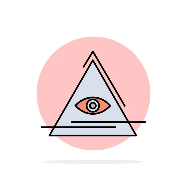 Occhio, Illuminati, Piramide, Triangolo Abstract Circle Background Fl — Vettoriale Stock