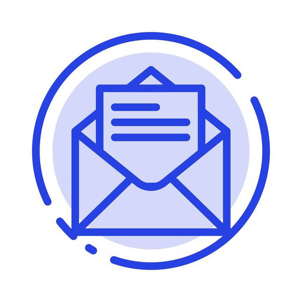 Email, Mail, Message, Text Blue Dotted Line Line Icon