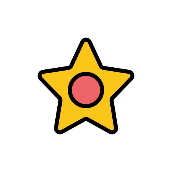 Star, Media, Studio  Flat Color Icon. Vector icon banner Templat