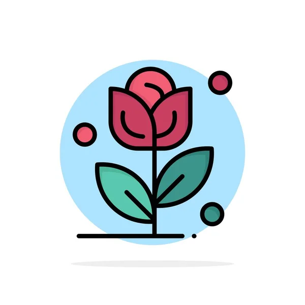 Blomma, ros, kärlek abstrakt cirkel bakgrund platt färg ikon — Stock vektor