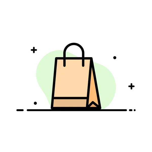 Sac, Sac à main, Shopping, Acheter Business Flat Line Filled Icon Vect — Image vectorielle