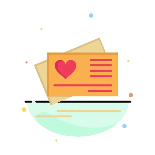 Karte, Liebe, Herz, Hochzeit Business-Logo-Vorlage. flache Farbe — Stockvektor