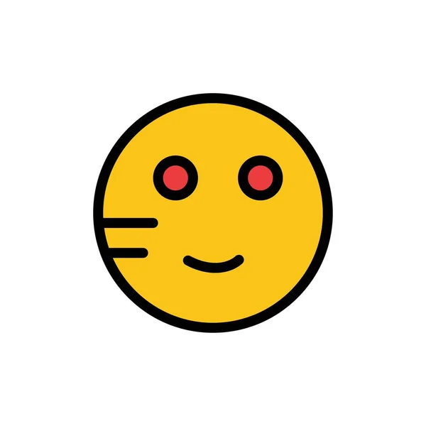 Embarrassed, Emojis, School, Study  Flat Color Icon. Vector icon — Stock Vector