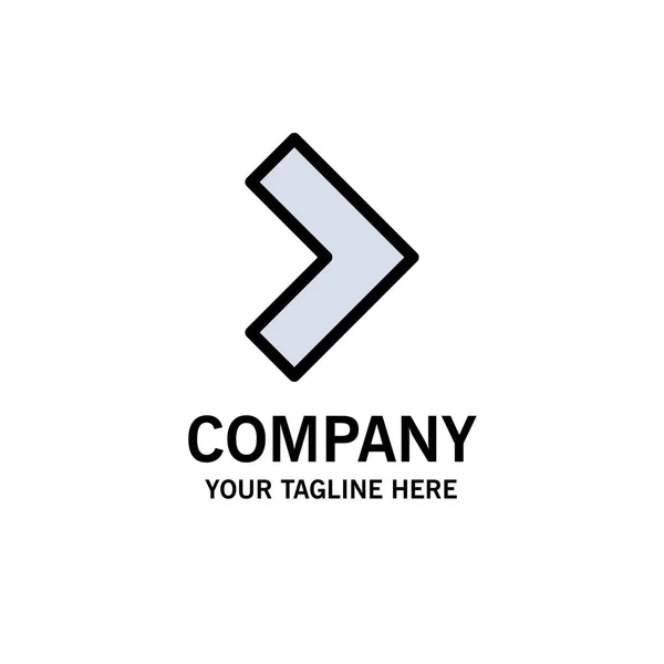 Ok, Sağ, Sonraki İş Logo Şablonu. Düz Renk — Stok Vektör