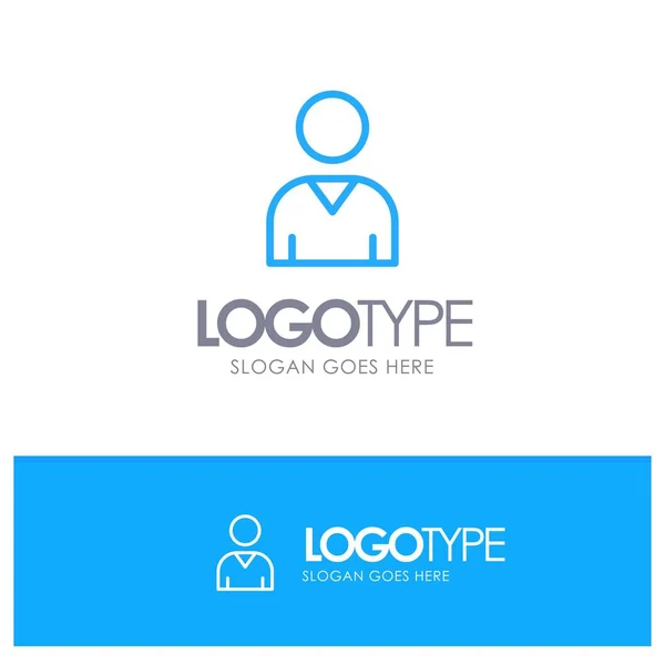 Avatar, interfaz, usuario azul contorno logotipo lugar para el eslogan — Vector de stock