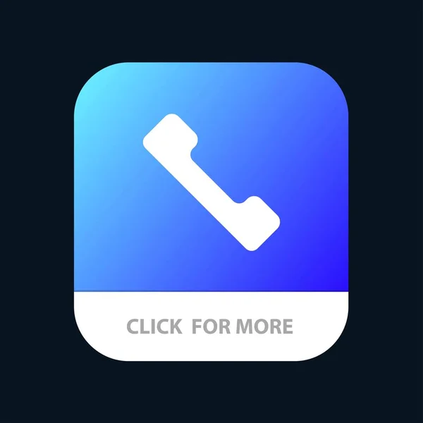 Telefoon, bel, mobiele mobiele app-knop. Glyph voor Android en IOS — Stockvector